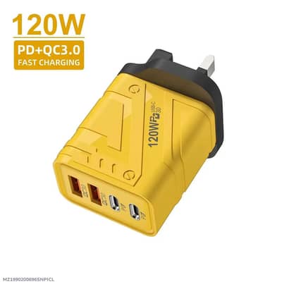 Mini 120W portable USB Charger Yellow