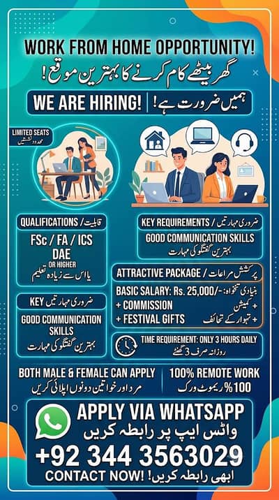 Our company needs male. and female for online marketing