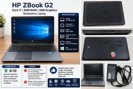 HP ZBook G2 Core i7 | 8GB RAM | 2GB Graphics | Good Condition