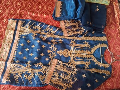 royal blue semi formal organza suit