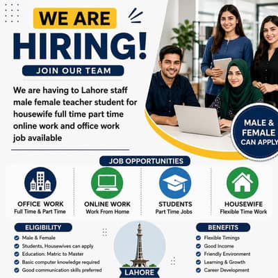 line work jobs available for -male/female (Lahore)