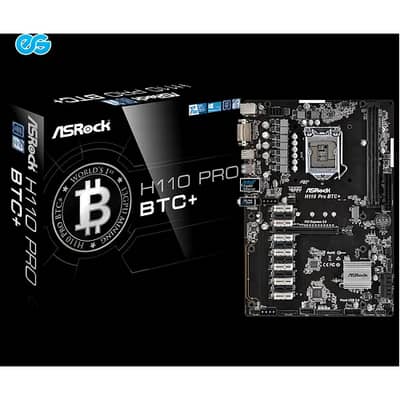 ASRock H110 Pro BTC+ 13-GPU Mining Motherboard / 2000W 90+ Gold ATX