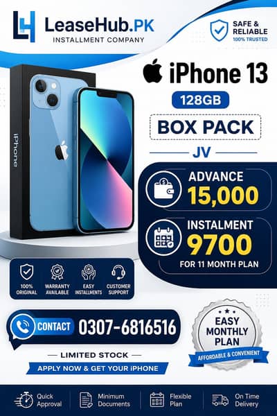 Apple iPhone 13 Non Pta JV on Easy Installment only Lahore