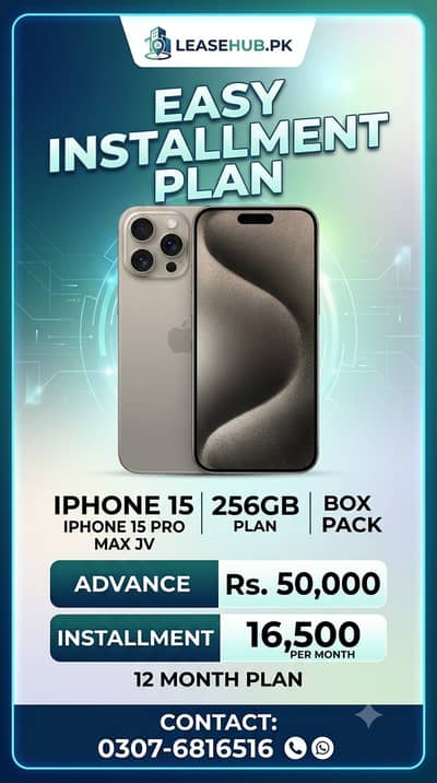 Apple iPhone 15 Pro Max Non Pta JV on Easy Installment only Lahore