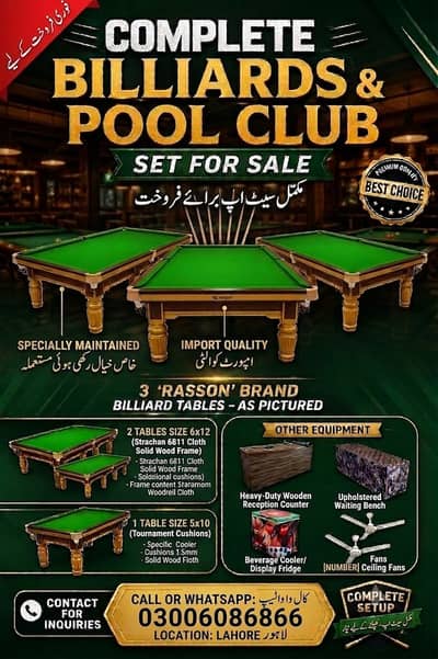 Snooker Table \ Rasson Snooker Table \  Pool  Snooker Tables For Sale