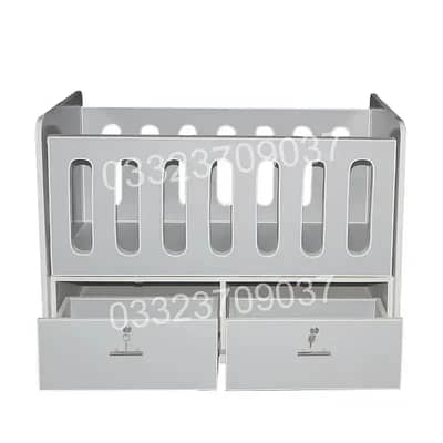 Grey D3 High Quality Wooden Sheet Baby Cot With 2 drawers , kids furn