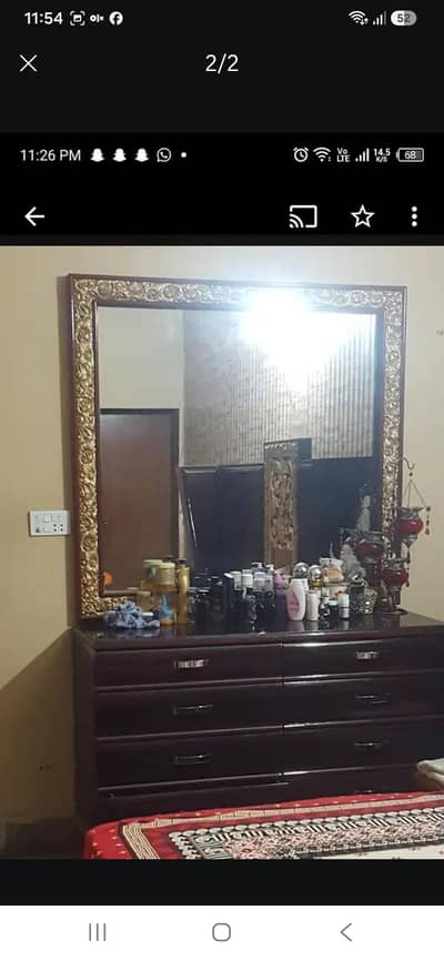bed set with side table and dressing table