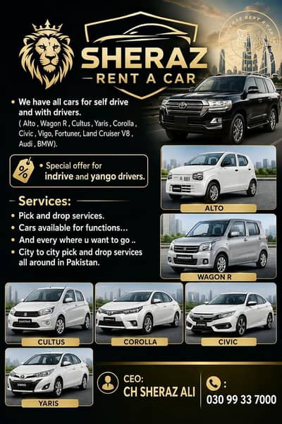 SHERAZ RENT A CAR  03099337000