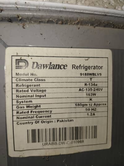 Dawlance 9188WBLVS Double Door Refrigerator 10/10 Working Condition