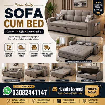 Comfortable Sofa Cum Bed | Durable Frame | Custom Sizes | Sofa Cum Bed