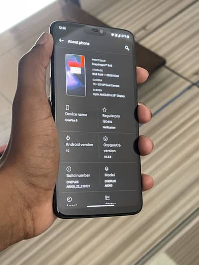 OnePlus 6 - 8/128 Dual Sim Approved - Snapdragon 845 - Only Phone