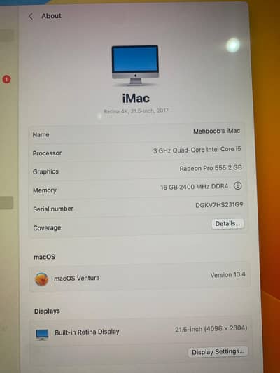 Apple iMac 4K 21.5" 2017 All in One | Apple System | iMac with BOX