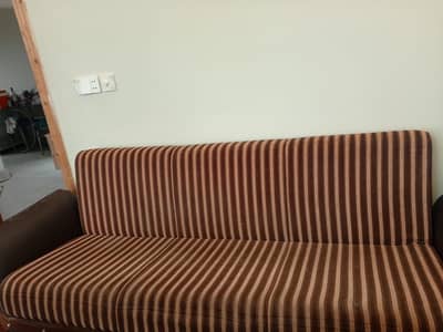Sofa Bed Pure Wooden in Leather