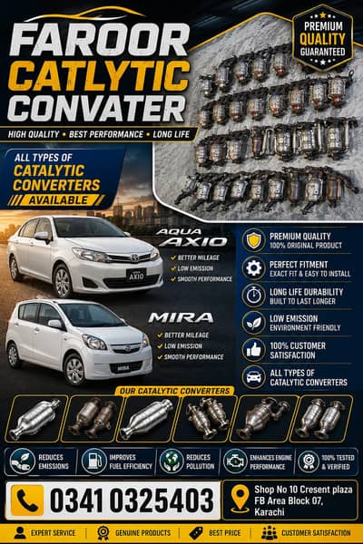 Toyota Corolla Gli Xli Aqua, Prius, Vitz, Passo Cat Converter& Exhaust