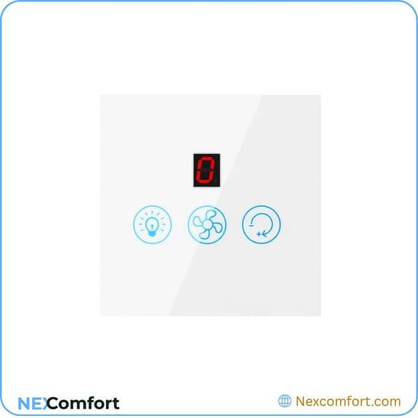 Smart Light + Fan Dimmer Switch | 3-in-1 Touch Control | White