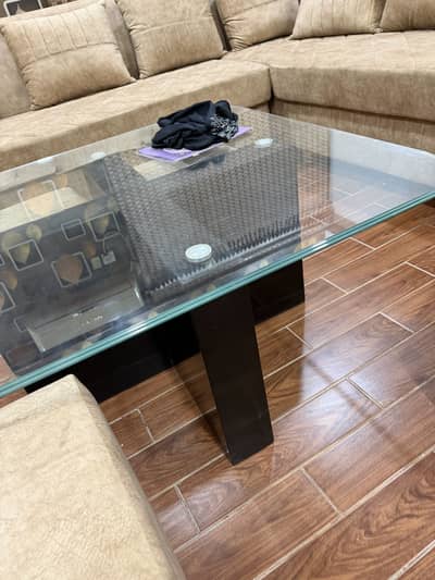 camel brown colour with golden acrylics 6 seater