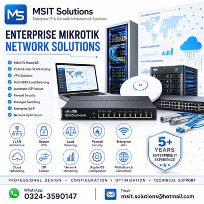 MikroTik Network Solutions. VLAN • VPN • Load Balancing • ISP Failover