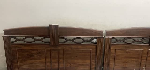 2 Single Bed Pure Wooden neat and clean beds