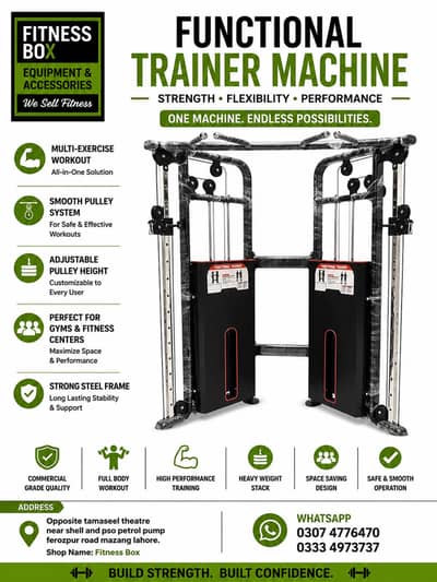 Functional trainer Commercial Machine|4 station | Leg press | Smith .