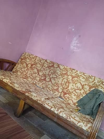 5 seater wooden sofa