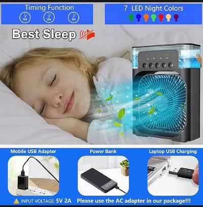 Portable Personal Air Cooler | 3 in 1 Mini USB Cooling Fan with Water
