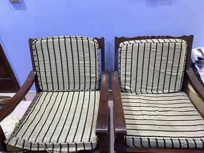 Pure Wooden Armchairs with soft cushions