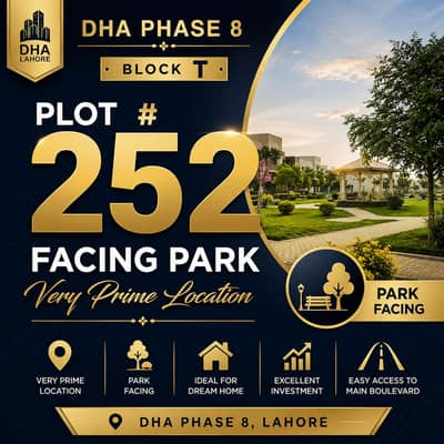 DHA Phase 8 Lahore Block T Plot #252 | Park Facing | Very Prime Location
