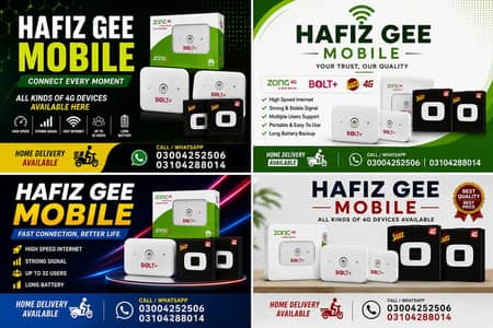 Jazz 4G Wifi Cloud Device/ ZONG 4G Wifi Bolt+Device LAN PORT ROUTER