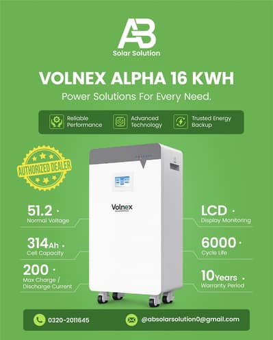 16kw lithium battery volnex (10 Year Warranty)