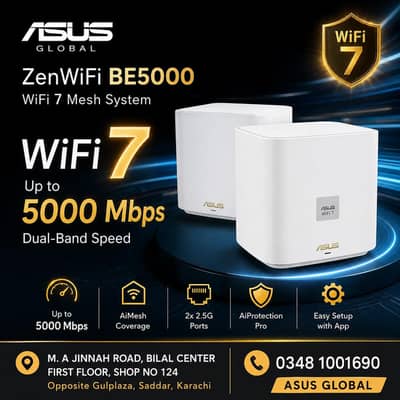 ASUS WIFI 7 BE 5000 MESH SYSTEM PACK OF 2