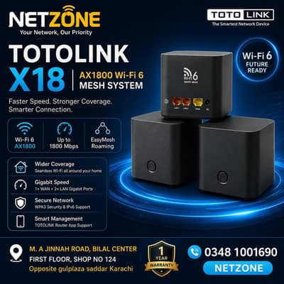 TOTOLINK WIFI 6 MESH SYSTEM DUAL BAND AVAILABLE