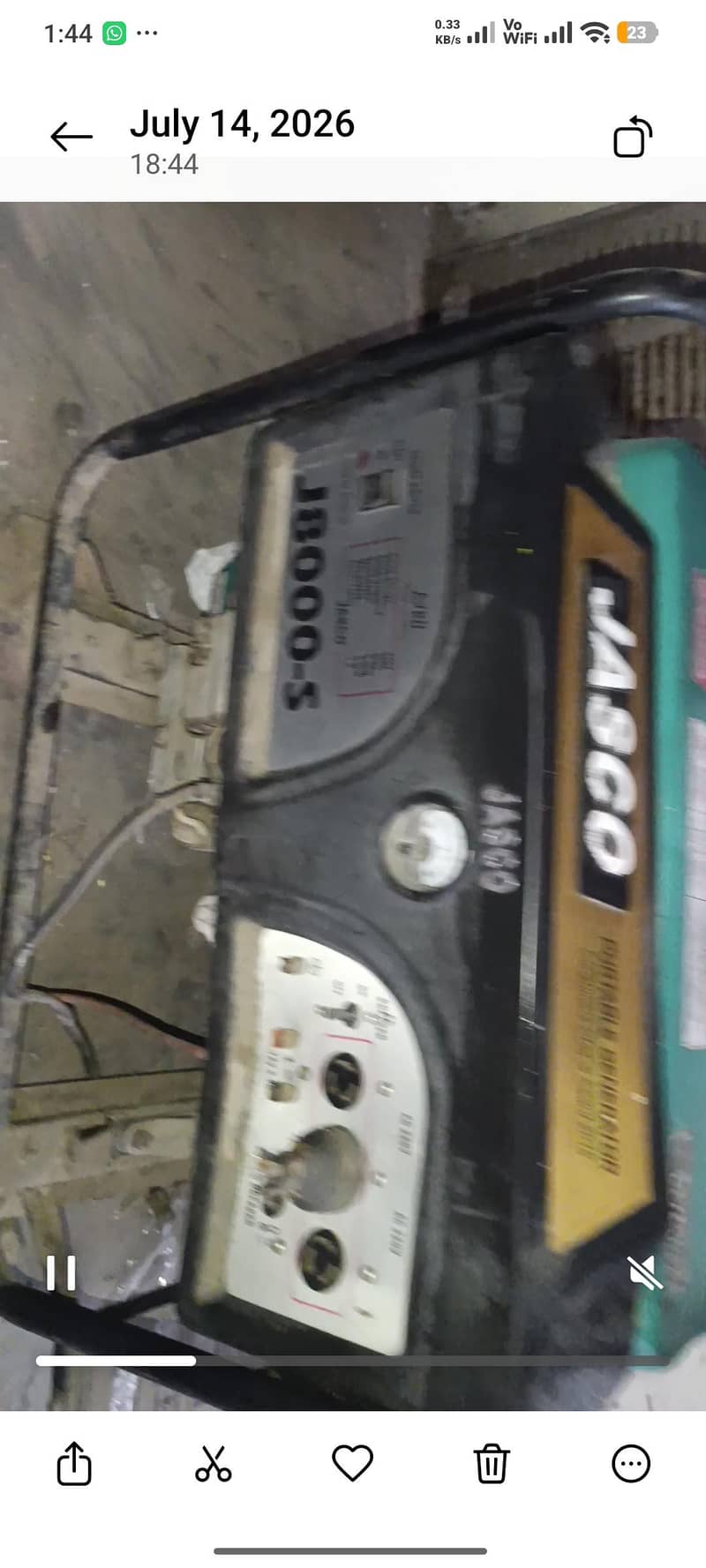 Jasco generator 8.5kva 2