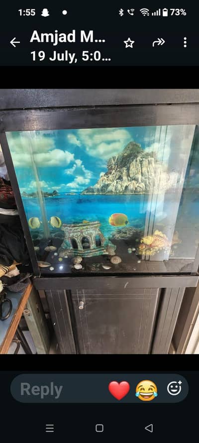aquarium with machine.