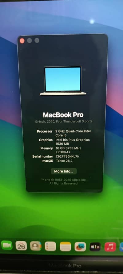 Apple macbook pro core i5 16/512 gb model A2251 urgent sale