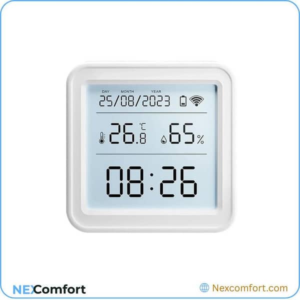 Smart Temperature & Humidity Monitor with Backlight LCD Screen