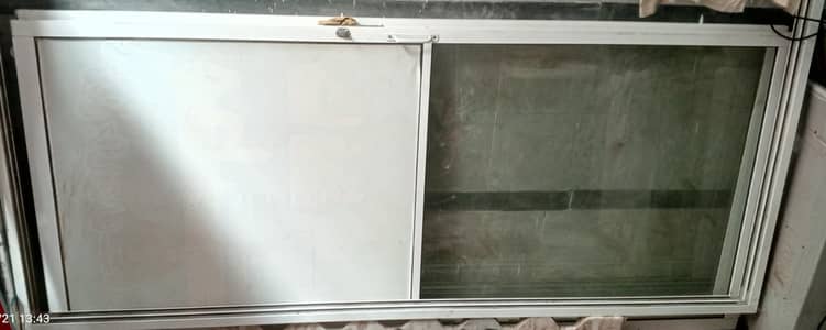 alomonium white color panel with 5mm glass both doors opens left,right