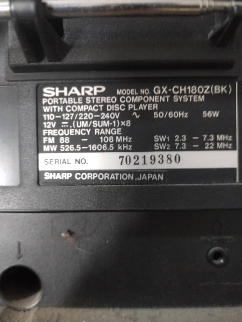 sharp  stereo system 3