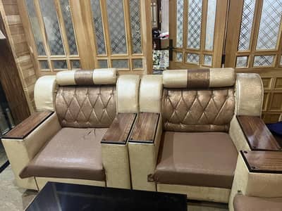 5 seat sofa set golden color