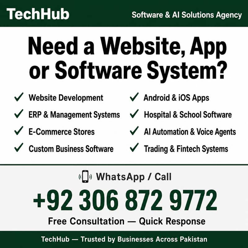 Website, App & Software Development — Call for Free Consultation 1