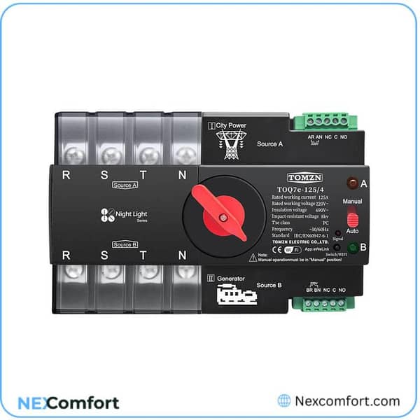 TOMZN Smart Changeover ATS Switch 4P | Three Phase 125A