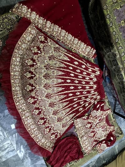 Bridial lehnga deep red color