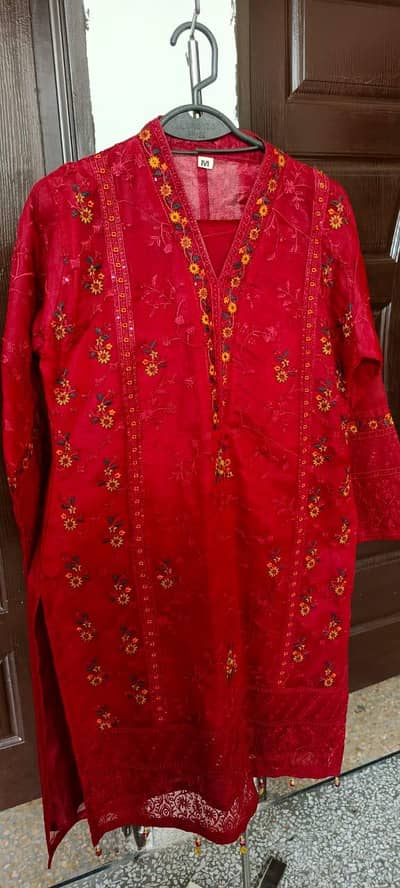 3 pc maroon colour dress
