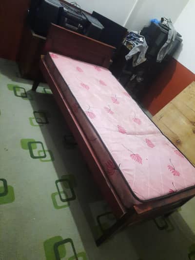 single bed with mattress