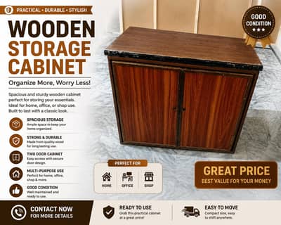 Wooden Storage Cabinet – Strong, Spacious & Ready to Use