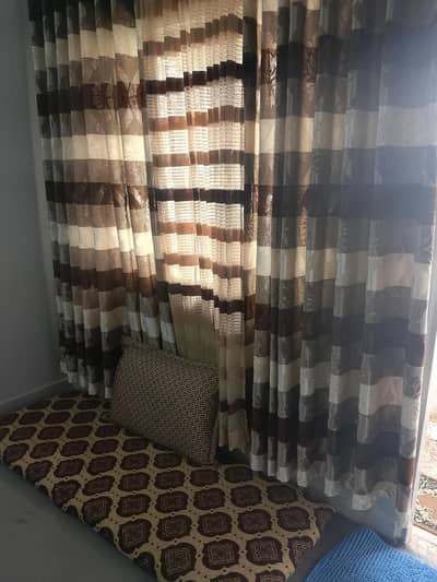 curtains with matching floor seating set