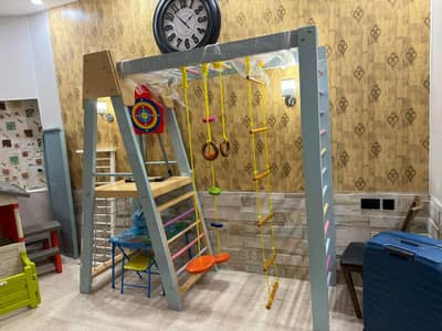 Wooden Indoor Playground / Kids Activity Gym Set for Sale