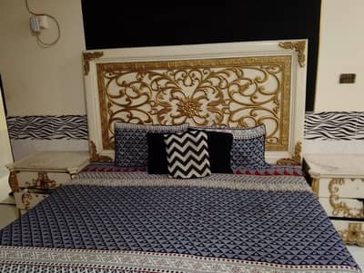 wooden deco paint white bed for sale