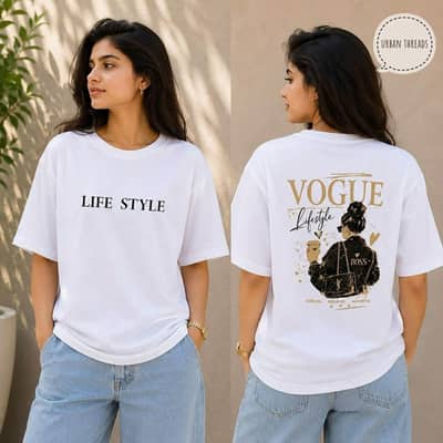 Premium DTF Printed Oversized T-Shirt for Women