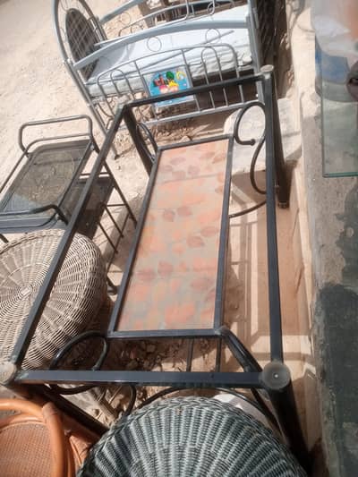 8 chairs Iron dinning table set