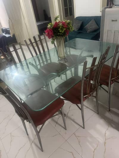 dining cor sale with very thick glass